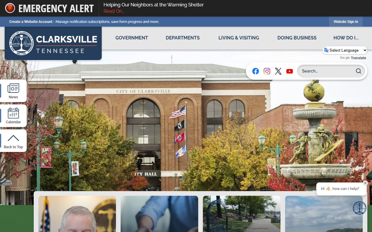 Clarksville criminal records information on the city government website