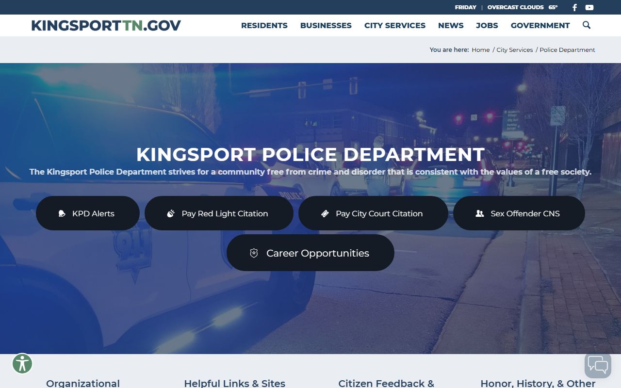 Kingsport Police Department records information for criminal records