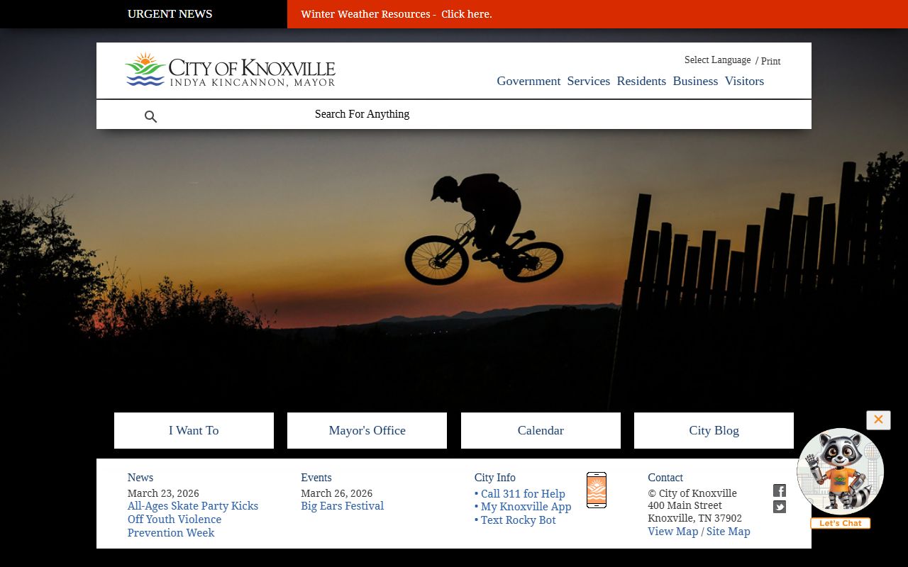 Knoxville criminal records information on the city government website