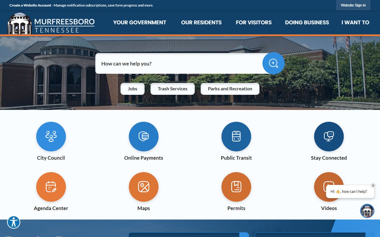 Murfreesboro criminal records information on the city government website