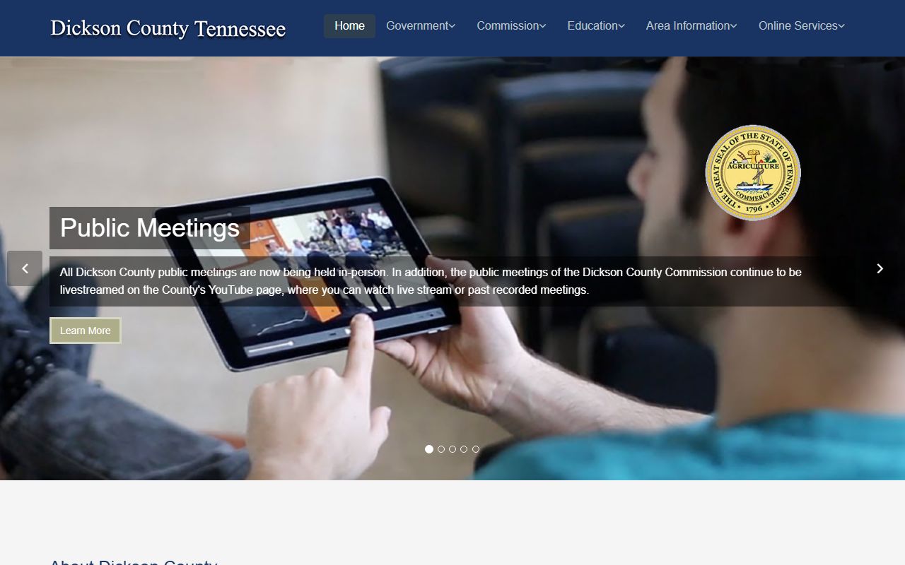 Dickson County government source for criminal records