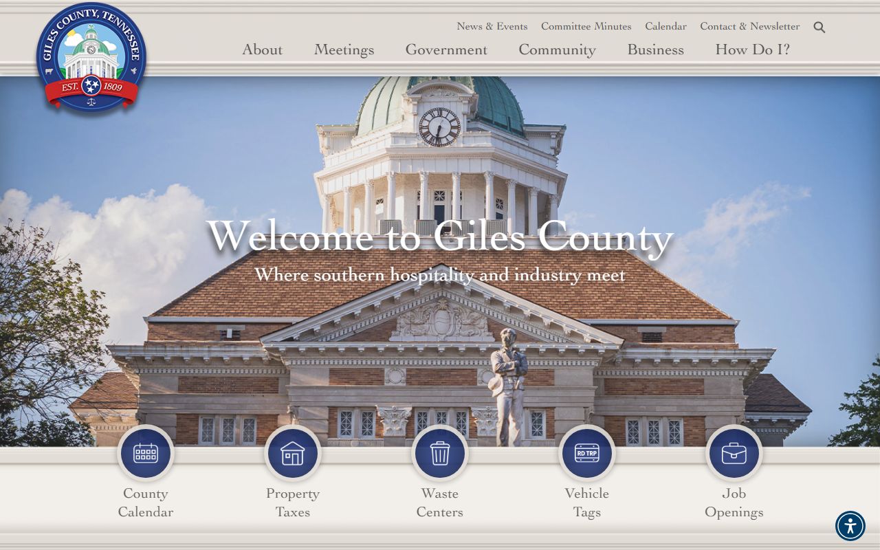 Giles County government source for criminal records