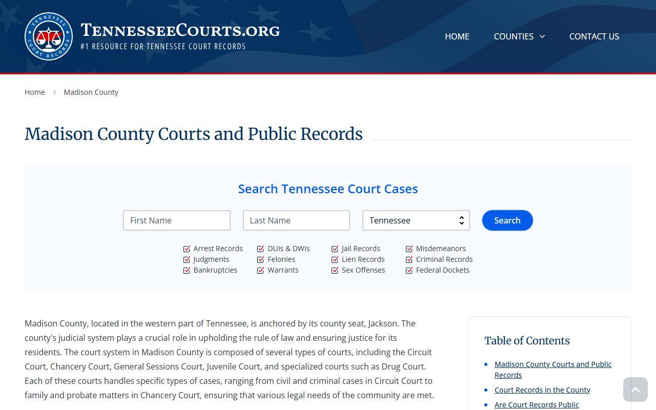Madison County court records guide for criminal records
