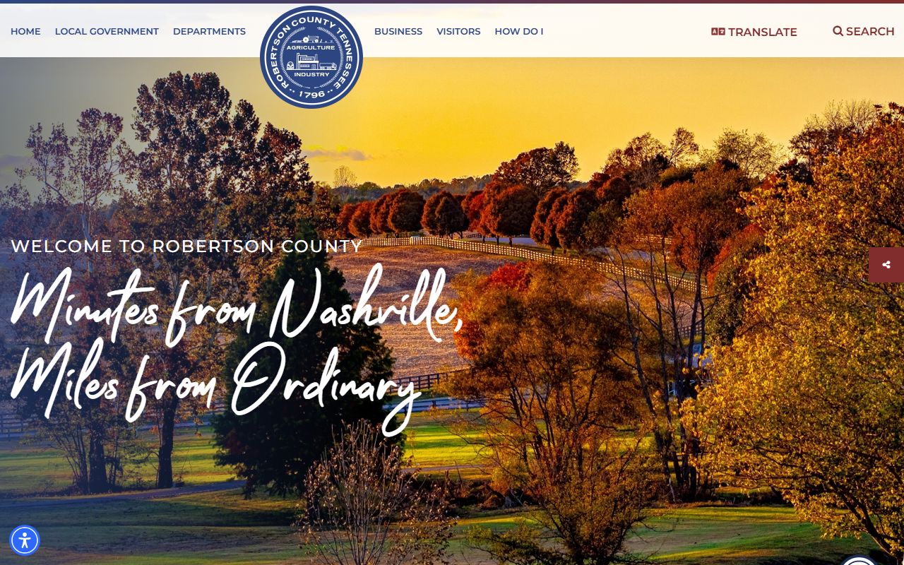 Robertson County criminal records search with local county government image