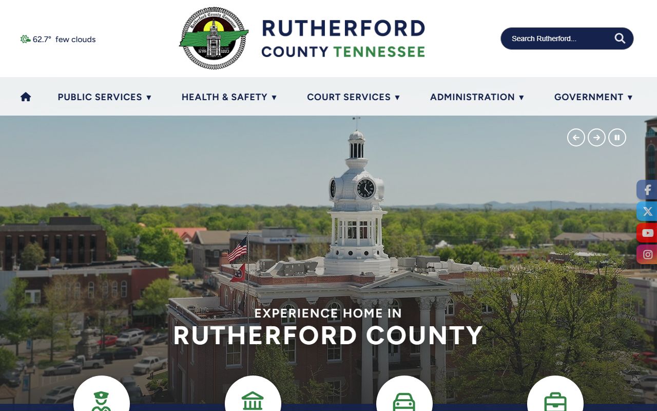 Rutherford County government website for criminal records