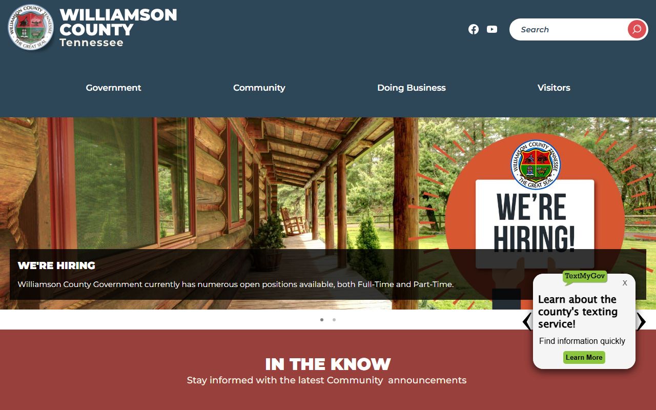 Williamson County government website for criminal records